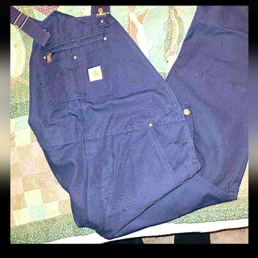 Blue Carhartt Men's Overalls, Size 42x36, NWT, Double Knee,